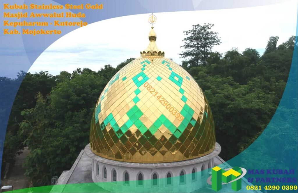 kubah stainless steel gold
